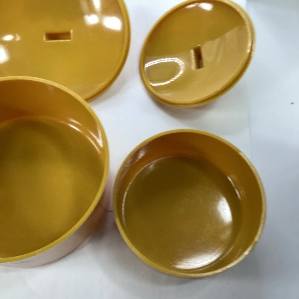 Schwarz Brothers 1970s vanity powder holders gold